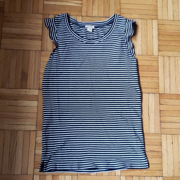 J.Crew Striped Ruffle Tank Top - Picture 2 of 4